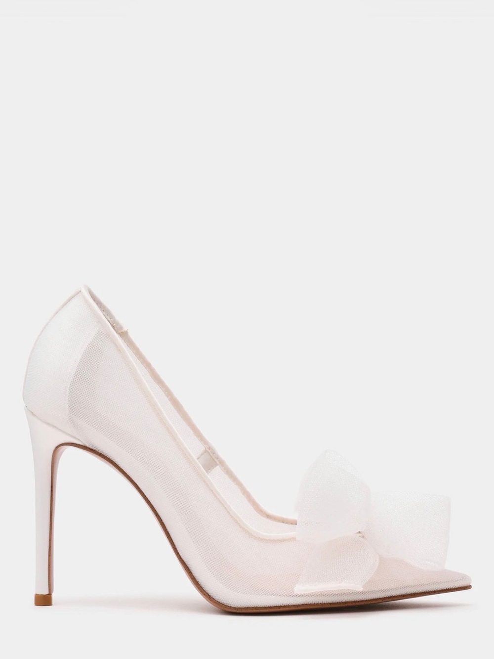 Steve Madden Ivory Mesh Pointed-Toe Pumps with Bow
